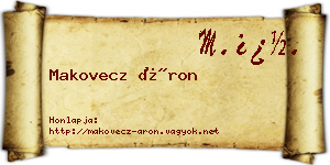 Makovecz Áron névjegykártya