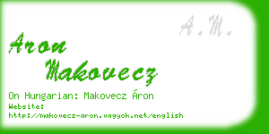 aron makovecz business card